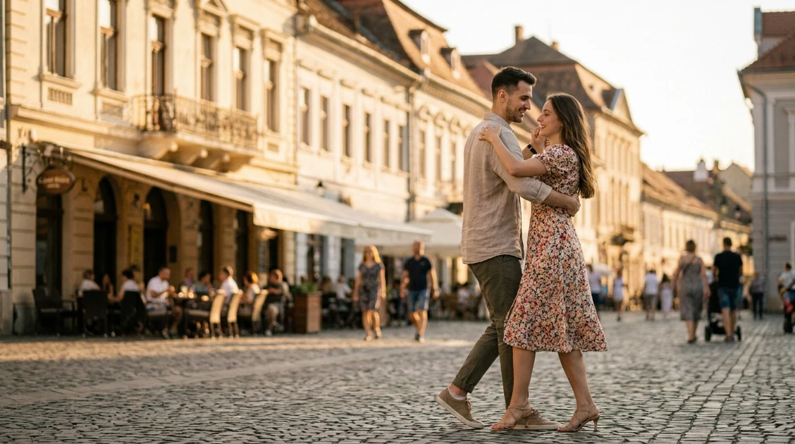 Imagine principală: Învață salsa rapid în Cluj. O pereche de dansatori de salsa, plini de energie.